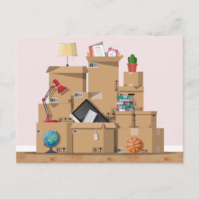 Flytta Boxes New House Home Adress Meddelande P (Framsida)