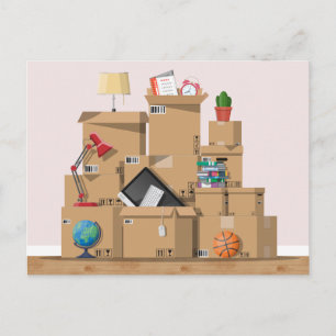 Flytta Boxes New House Home Adress Meddelande P Vykort