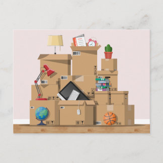Flytta Boxes New House Home Adress Meddelande P Vykort