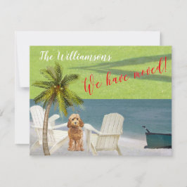 Flytta budget för vi har flyttat Hund Ocean Beach Meddelande