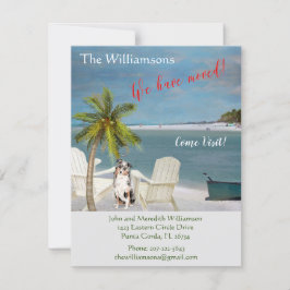 Flytta budget för vi har flyttat Hund Ocean Beach Meddelande