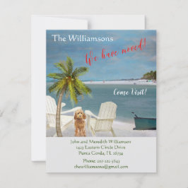 Flytta budget för vi har flyttat Hund Ocean Beach Meddelande