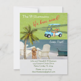 Flytta budget för vi har flyttat Hund Ocean Beach Meddelande