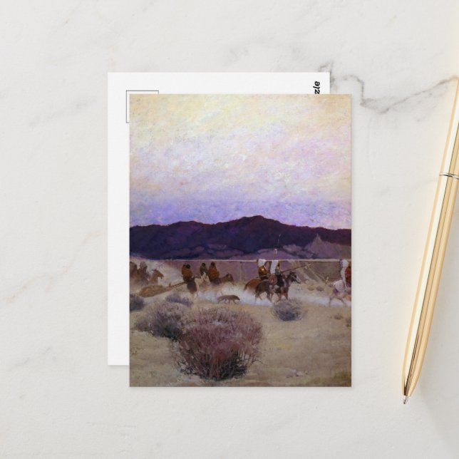 Flytta Camp av Newell Convers Wyeth Vykort (Fram/Back In Situ)