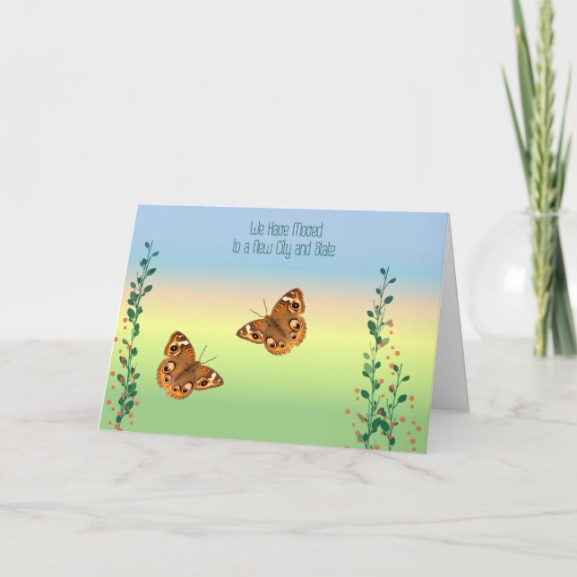 Flytta Card, ny ort och stat Helgkort (Framsida)