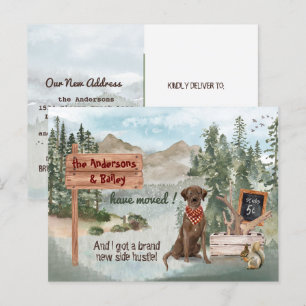 Flytta Chocolate Labrador Retriever Ny adress Meddelande Vykort