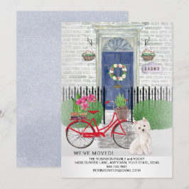 Flytta Cute Westie Hund Bicycle Door Adress Meddelande