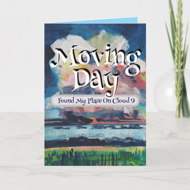 Flytta Day hittade min Ställe på molnet 9 Annoucem Kort (Framsida)
