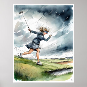 Flytta Day in Scotland - Golf Art Print Poster