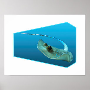 Flytta! Designad blå bakgrund för övertoning Poster