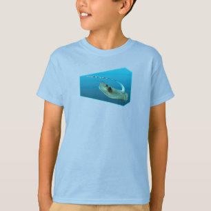 Flytta! Designad blå bakgrund för övertoning T Shirt