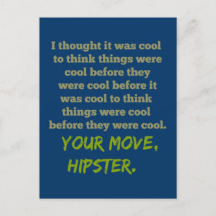 Flytta dig, Hipster. Vykort