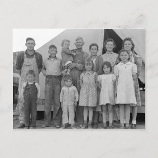 Flytta familj under ärtaskörd -- 1939 vykort