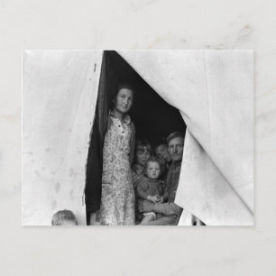 Flytta familj under ärtaskörd -- 1939 vykort