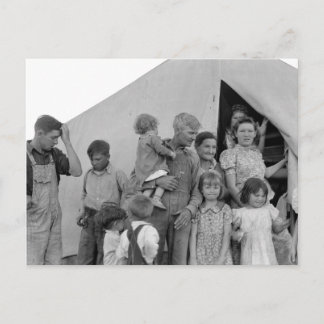 Flytta familj under ärtaskörd -- 1939 vykort