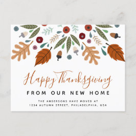 Flytta för höstfälla Thanksgiving Meddelande Vykort