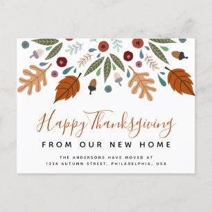 Flytta för höstfälla Thanksgiving Meddelande Vykort