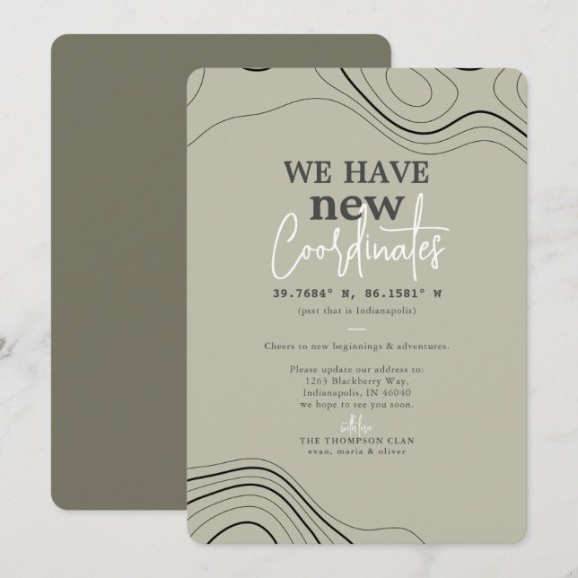 Flytta för moderna nya koordinater för Grönt Meddelande (Fram/baksida)