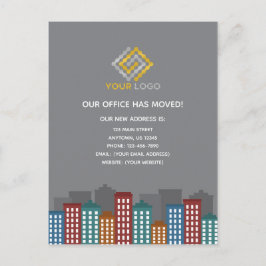 Flytta för ny adress Business Logotyp Office Vykort