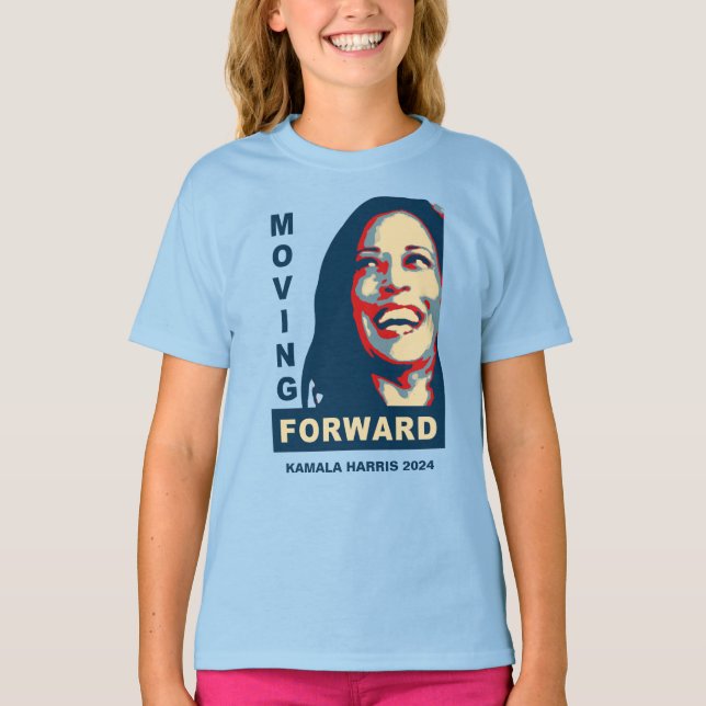 FLYTTA FORWARD Kamala Harris till president 2024 T Shirt (Framsida)