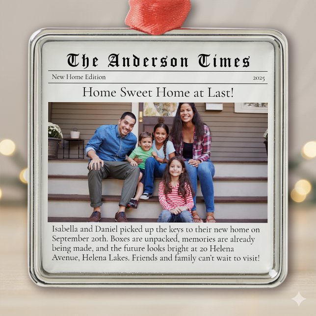 Flytta Hem Första julafton - nytt hus Julgransprydnad Metall (Skapare uppladdad)