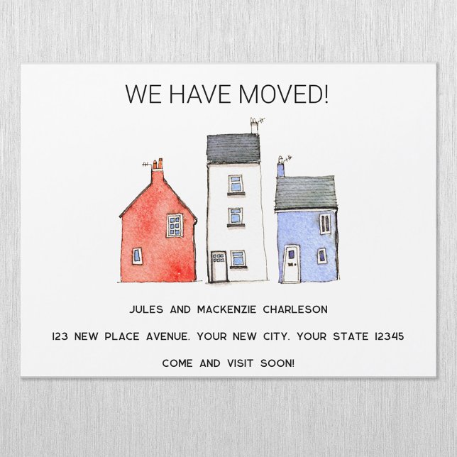 Flytta Hembyte för Adress Magnetic Card (We have moved moving home new address announcement magnetic card)