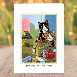 Flytta House Cats New Home Anpassningsbar Foldat Kort