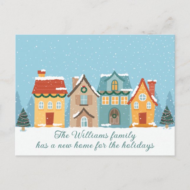 Flytta i julhuset Nya Adress Vykort (Framsida)