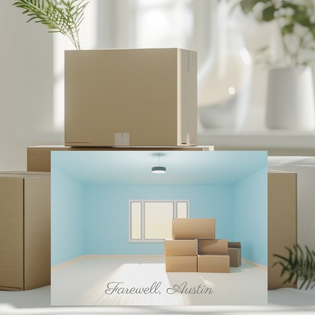 Flytta i Modern Farewell City New Home Adress Room Meddelande (Skapare uppladdad)