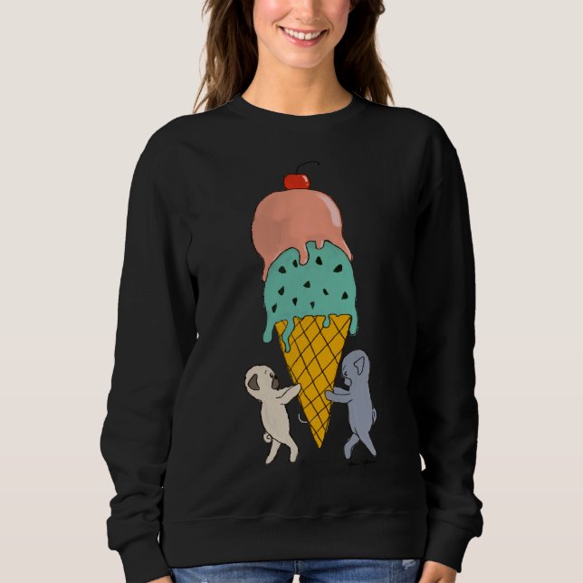 Flytta Ice Cream Day - Cute Pugs Classic T-Shirt 2 (Framsida)