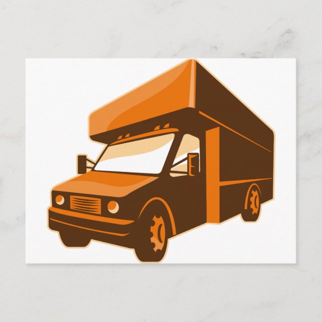 flytta lastbil förlossningsvan retro vykort (Framsida)