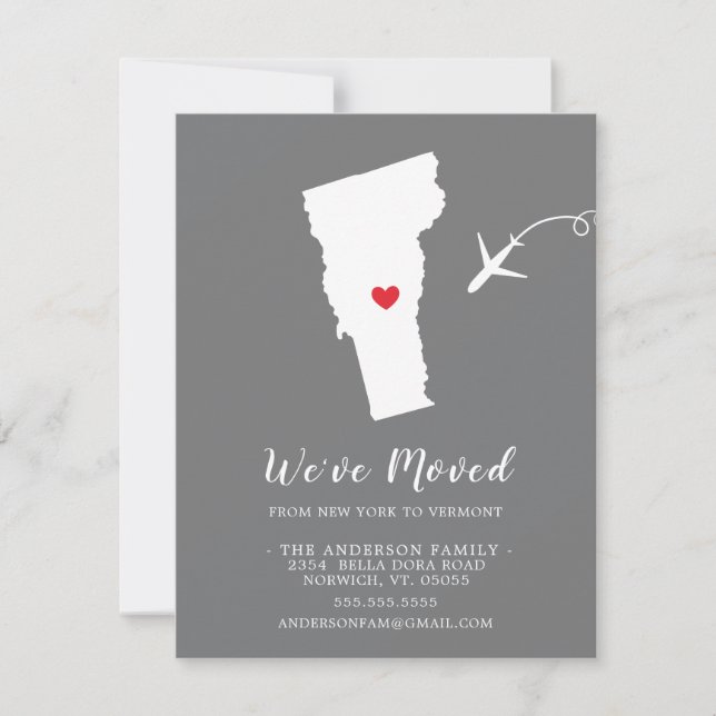 Flytta Meddelande | Delstat Vermont (Framsida)