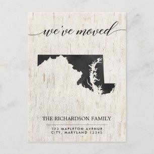 Flytta-meddelande, maryland state rustic inbjudan vykort