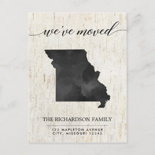 Flytta-meddelande, Missouri state rustic Inbjudan Vykort