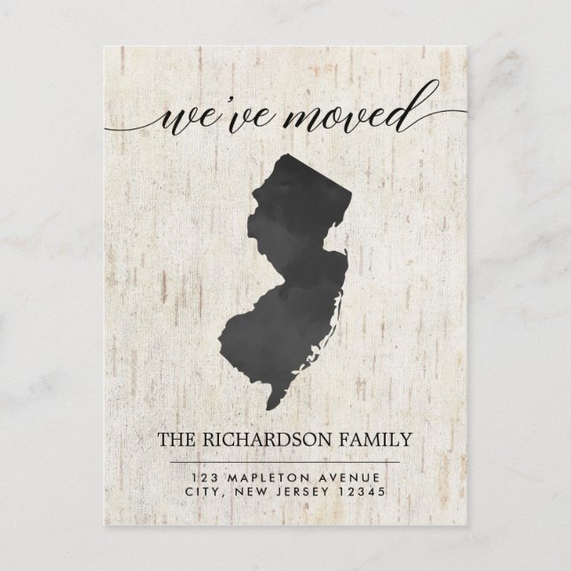 Flytta-meddelande, New jersey-stat Inbjudan Vykort (Framsida)
