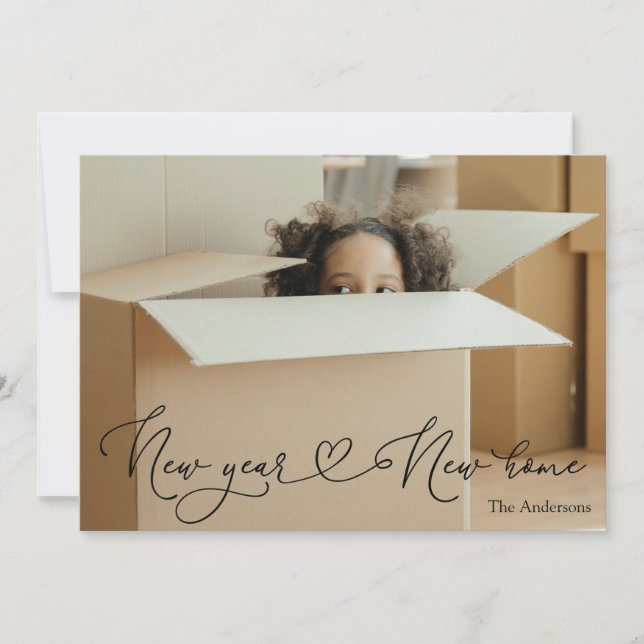 Flytta Meddelande nyår - nytt hem Inbjudningar (Framsida)