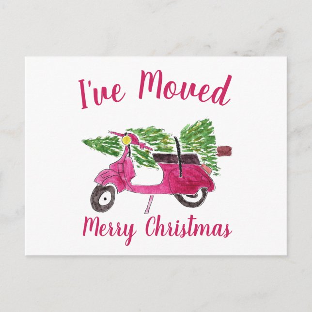 Flytta Meddelande | Nytt hem för Helgdagarna Vykort (Framsida)