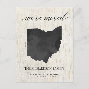 Flytta-meddelande, Ohio State Rustic Inbjudan Vykort