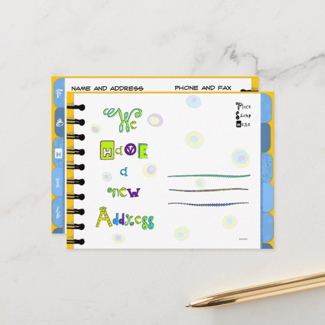 Flytta Meddelande om Adress Bok F-J-vykort Vykort (Fram/Back In Situ)