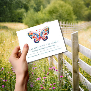 Flytta-meddelande om folkart Butterfly Vykort