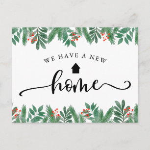Flytta-meddelande om julstämning i Calligraphy Vykort