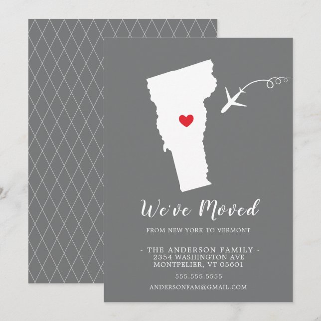 Flytta Meddelande | STATLIGA VERMONT Inbjudningar (Fram/baksida)