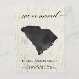 Flytta Notification, South Carolina State rustic Inbjudan Vykort
