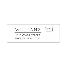 Flytta. Ny adress. Minimal typografi 01 Självfärgande Stämpel