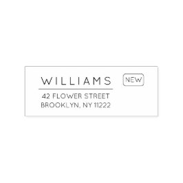 Flytta. Ny adress. Minimal typografi 01 Stämpel