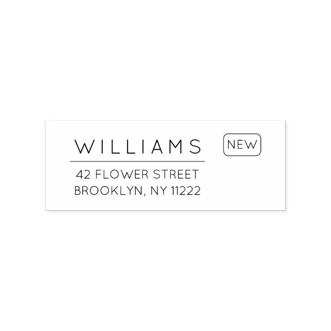 Flytta. Ny adress. Minimal typografi 01 Stämpel (Tryck)