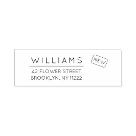 Flytta. Ny adress. Minimal typografi 01a. Självfärgande Stämpel