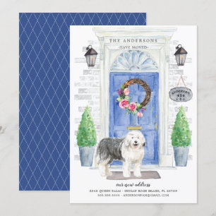 Flytta om  av den gamla engelska fårhunden inbjudningar