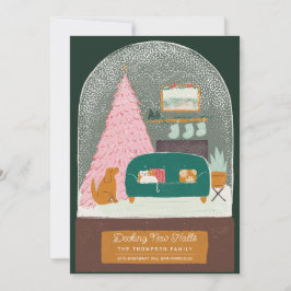 Flytta om  av nya Halls Snö Globe Julkort