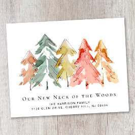 Flytta om  av skogsvattenfärg i gräs Träd